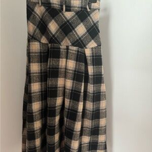 Western Plaid Black Women's Skirt